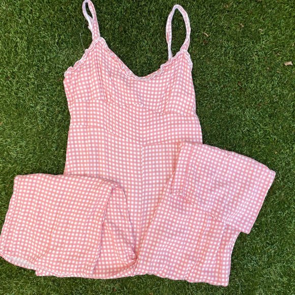 SOLD Cotton On Pink Checkered Jumpsuit Size L - Picture 6 of 7